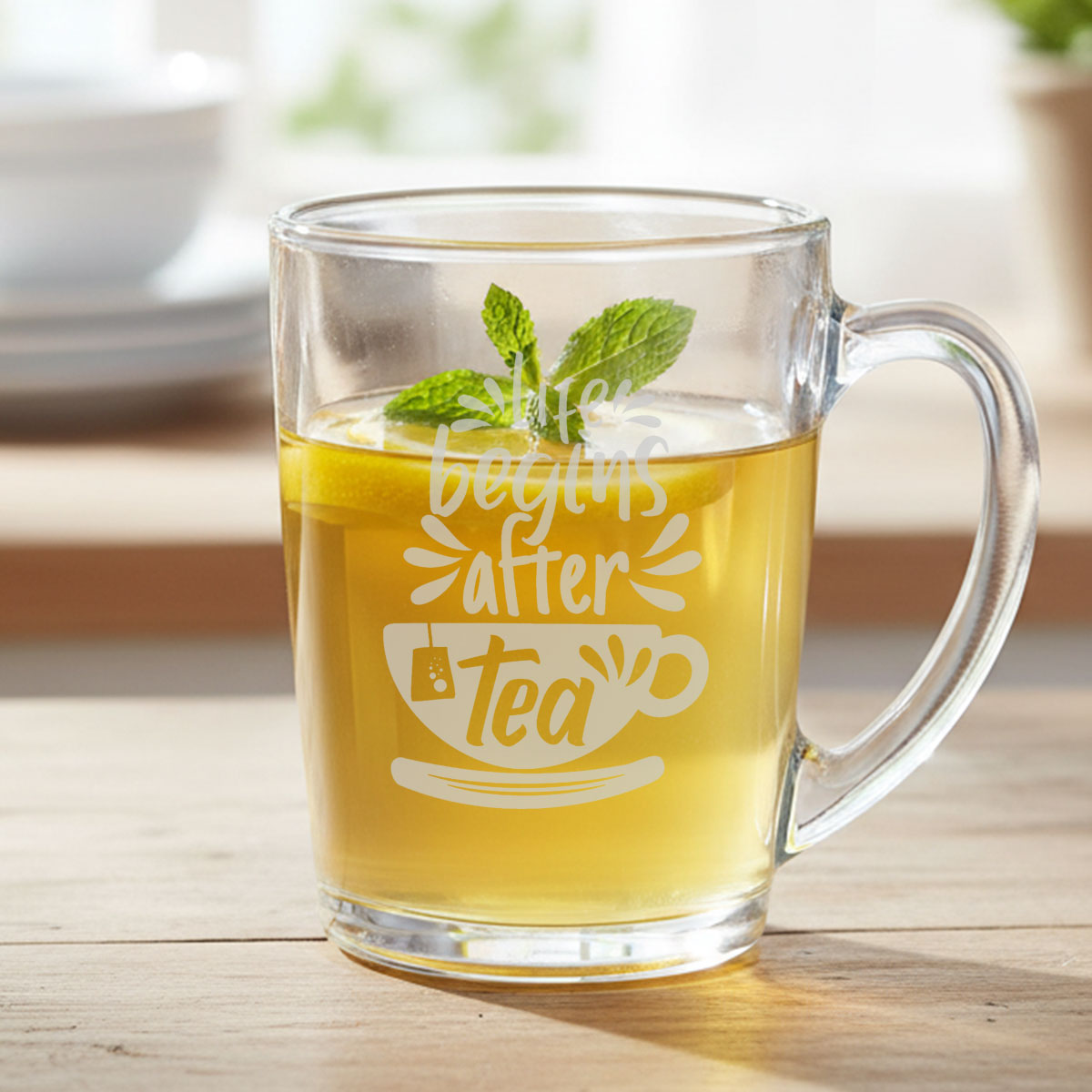Glass 320ml Handled Mug