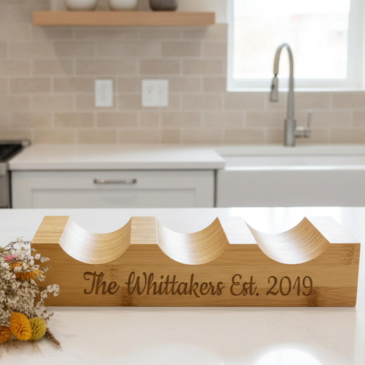 Solid Bamboo Wine Holder