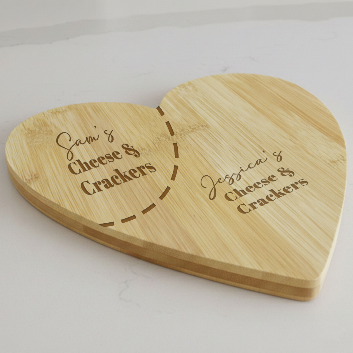 Bamboo Heart Shaped Cheese Sharing Board