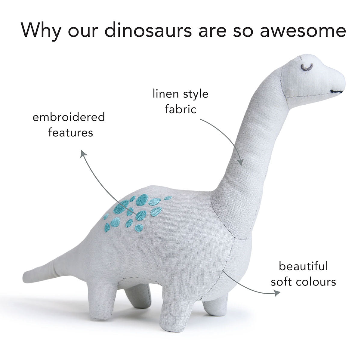 Linen Dinosaur Keepsake Soft Toy