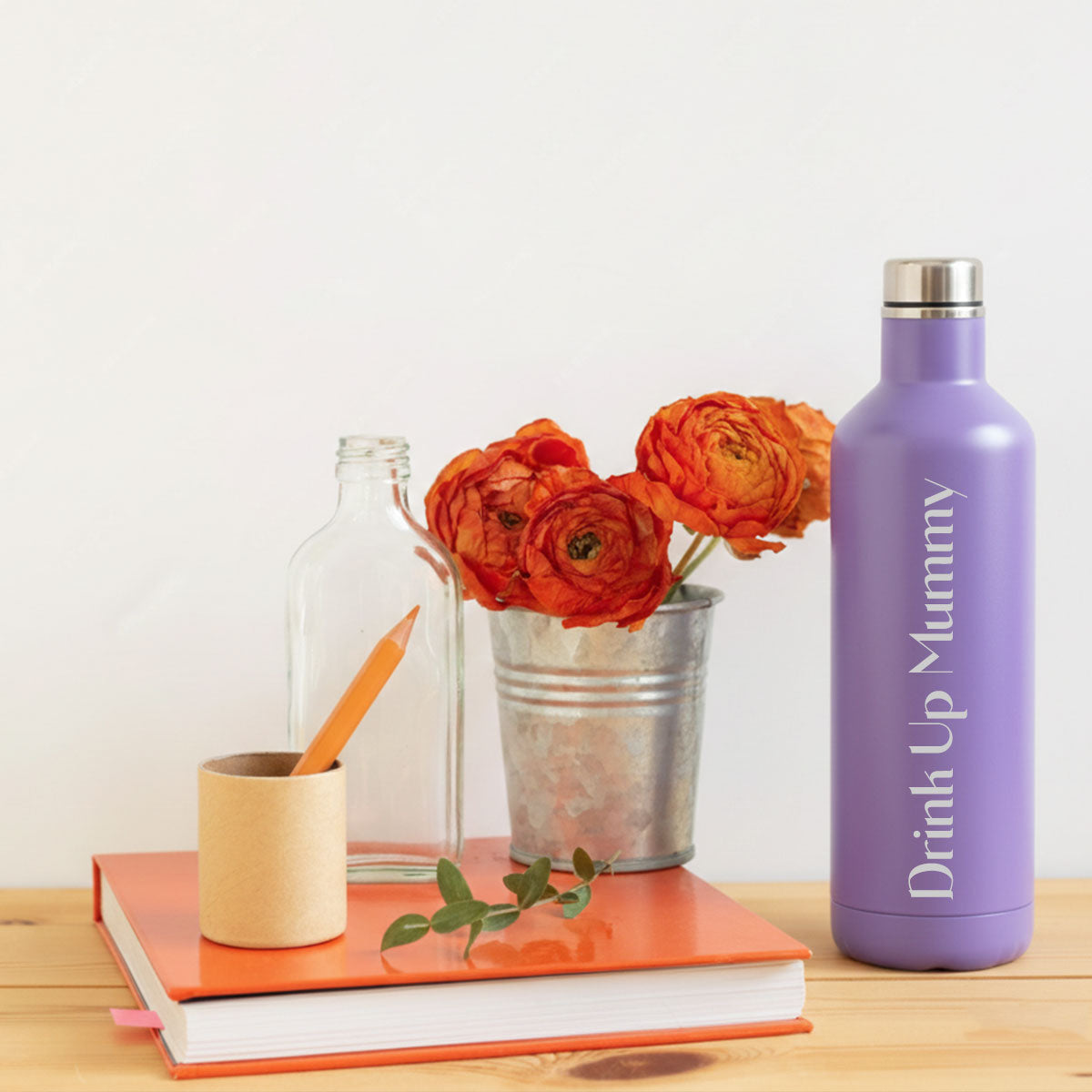 Stainless Steel Wine Bottle Style Flask - Screw Top 500ml