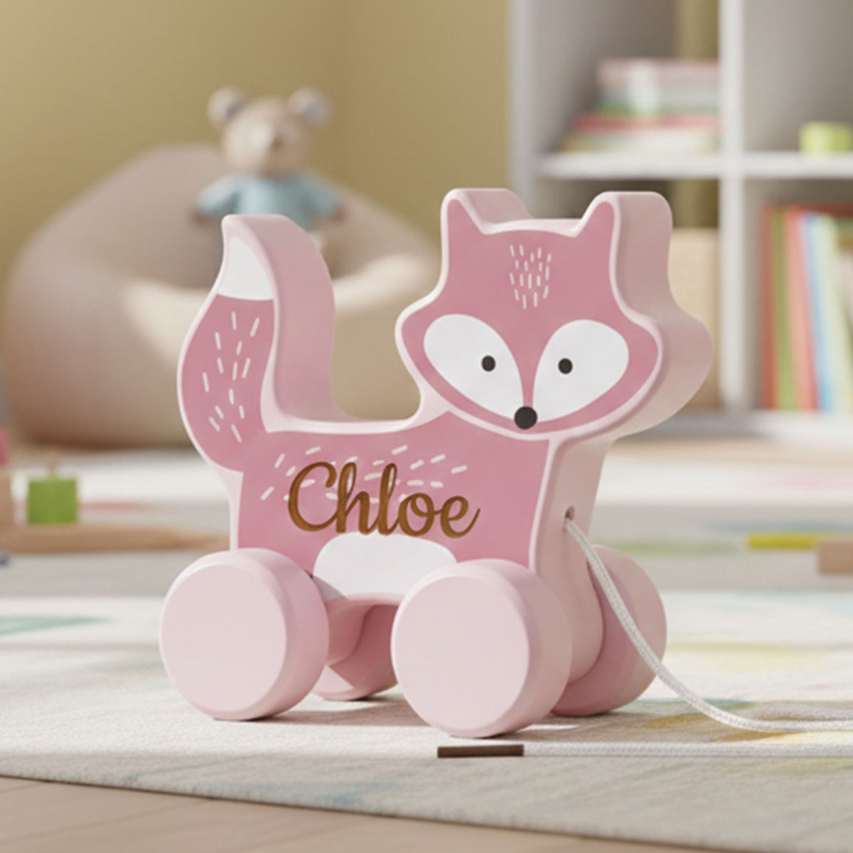 Wooden Pull Along Fox Toy