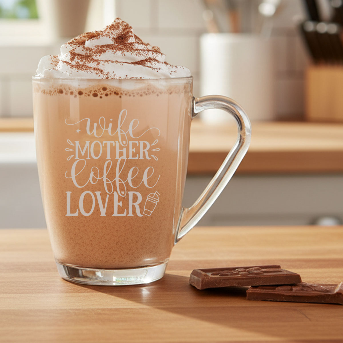 Glass 320ml Handled Mug