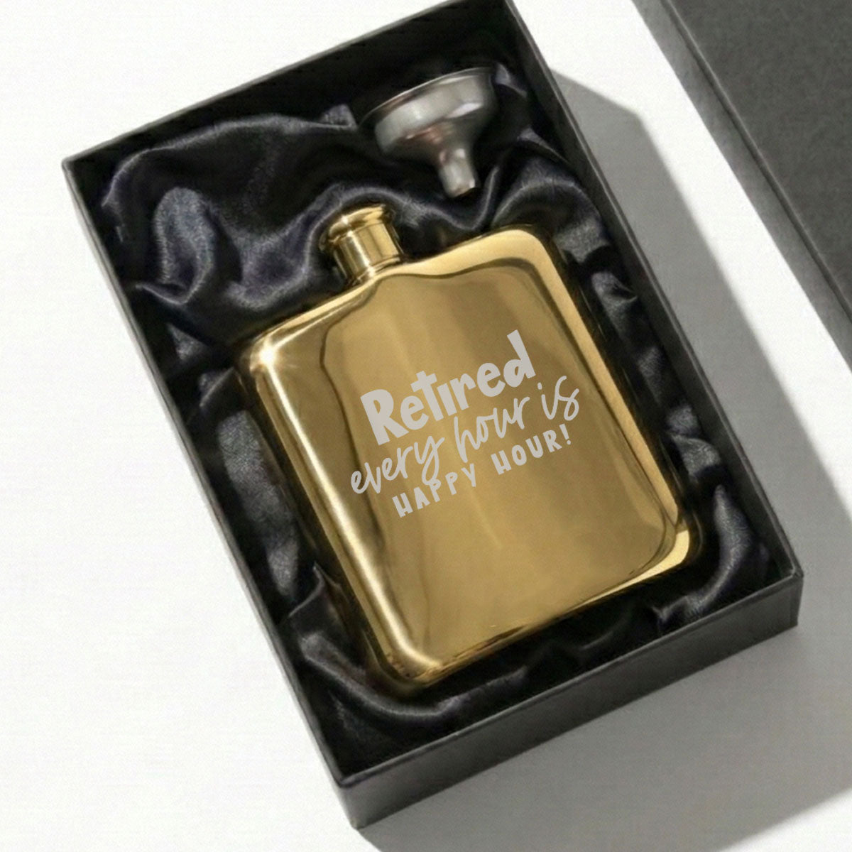 6oz Shiny Gold Hip Flask – Luxury Stainless Steel Gift