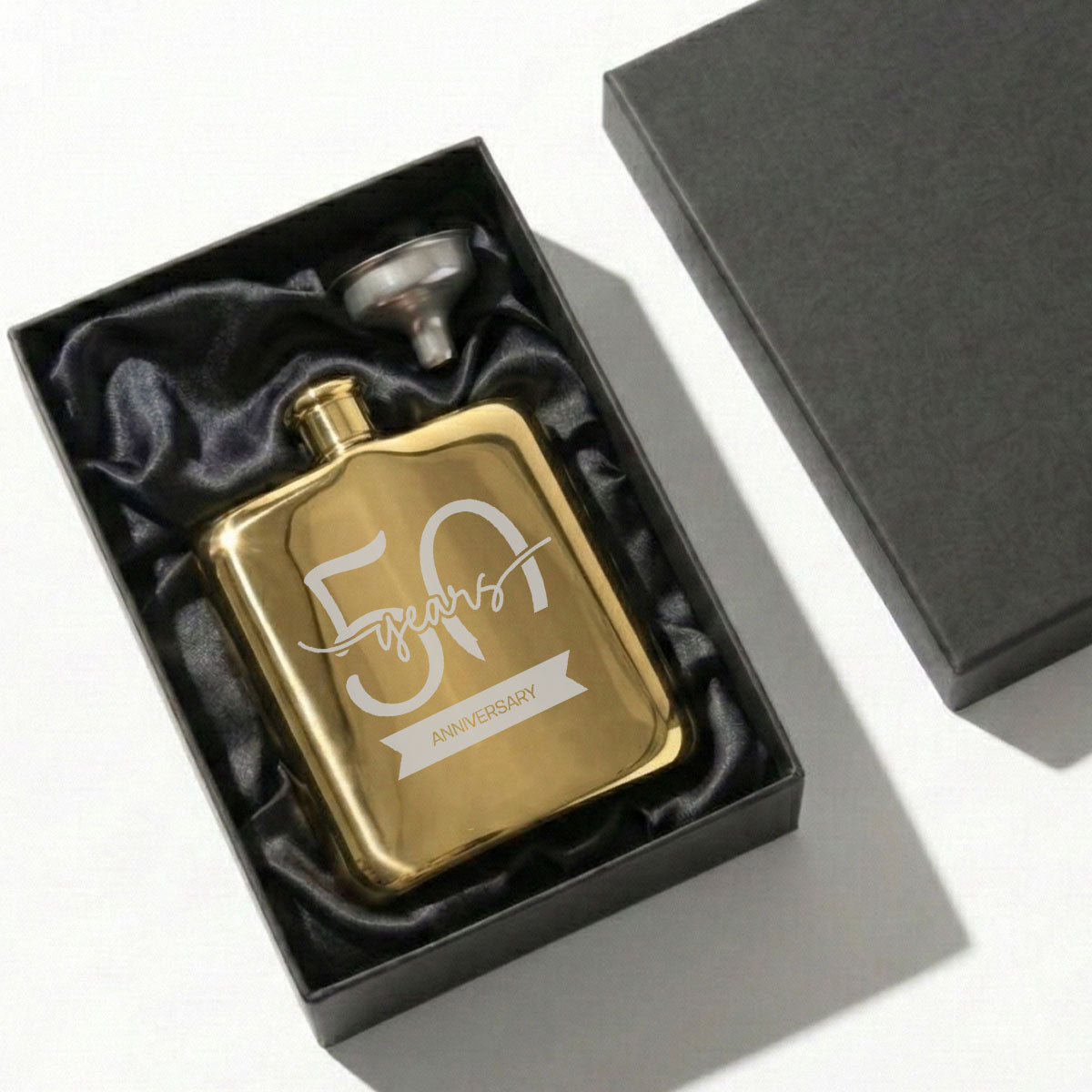 6oz Shiny Gold Hip Flask – Luxury Stainless Steel Gift