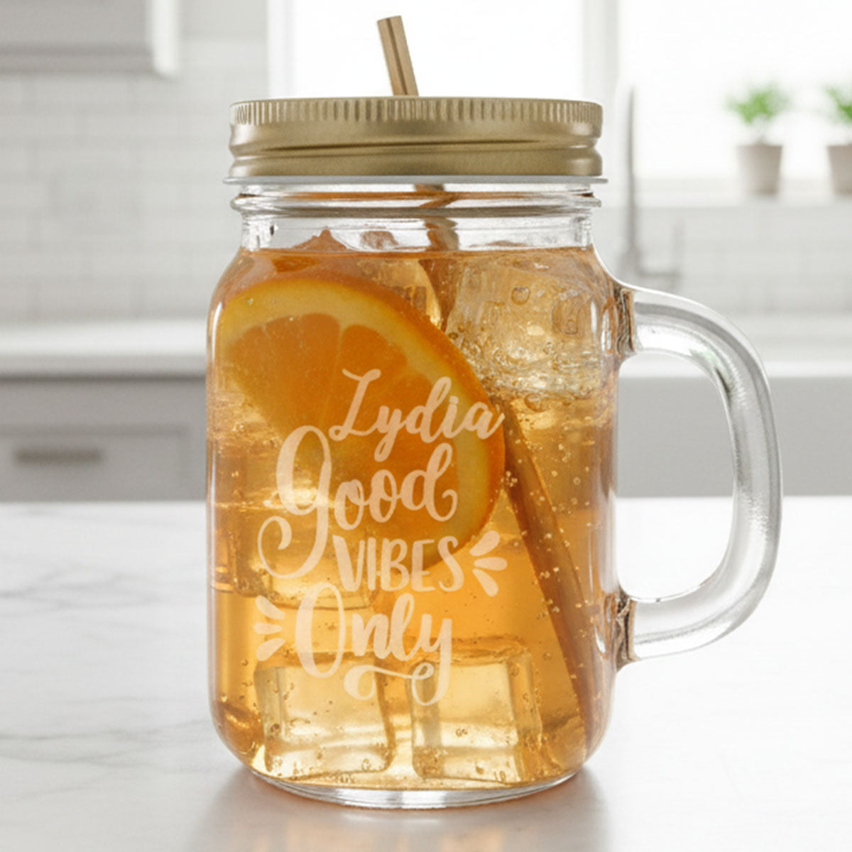 Original Handled Drinking Jam Jar 46cl Glass