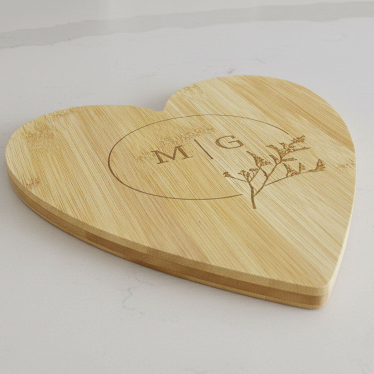 Bamboo Heart Shaped Board 25cm