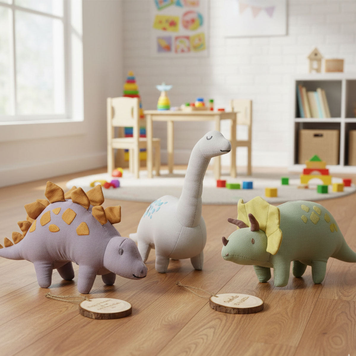 Linen Dinosaur Keepsake Soft Toy