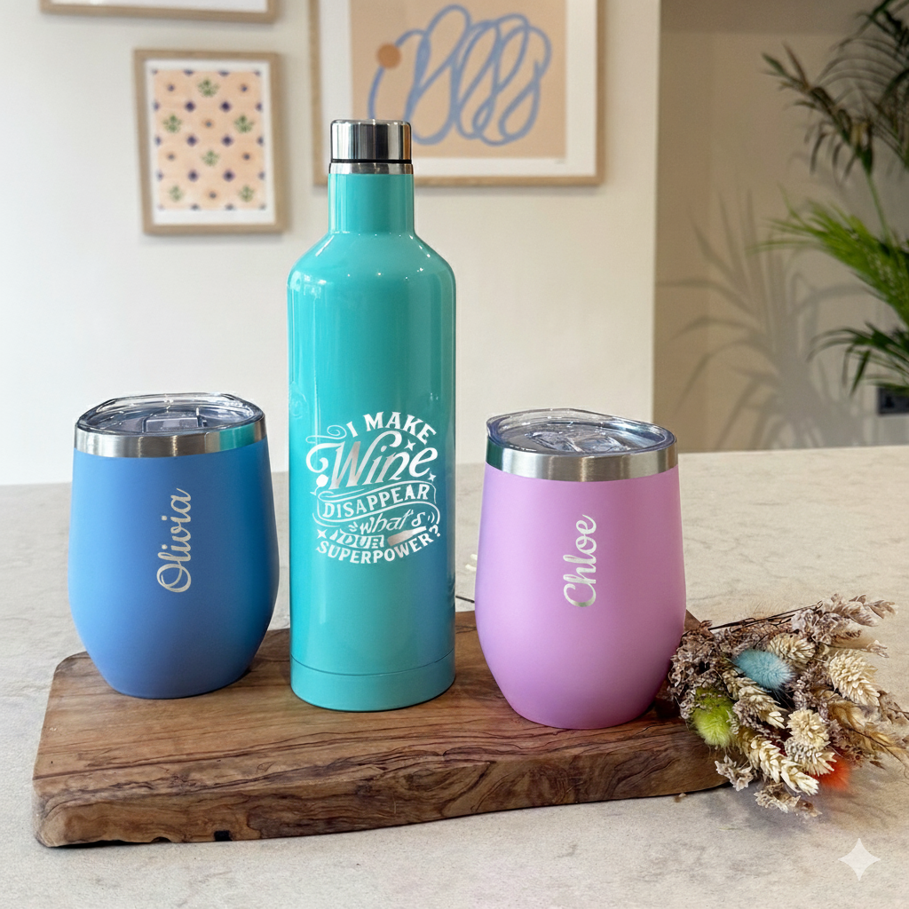 Stainless Steel Wine Bottle Style Flask - Screw Top 500ml