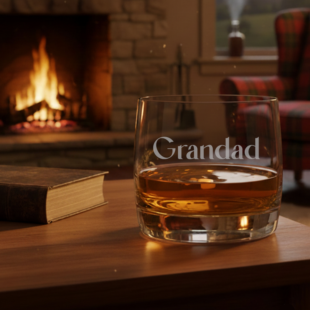 Burns Night Scottish Thistle Engraved Whiskey Tumbler Glass