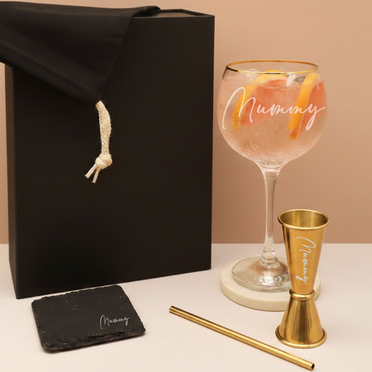 Gold Rimmed Gin Balloon Glass Gift Set
