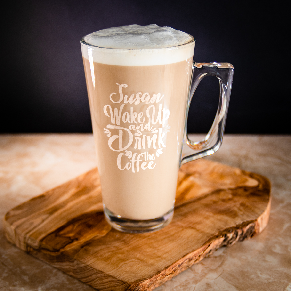 Personalized Latte Macchiato Glass - Engraved