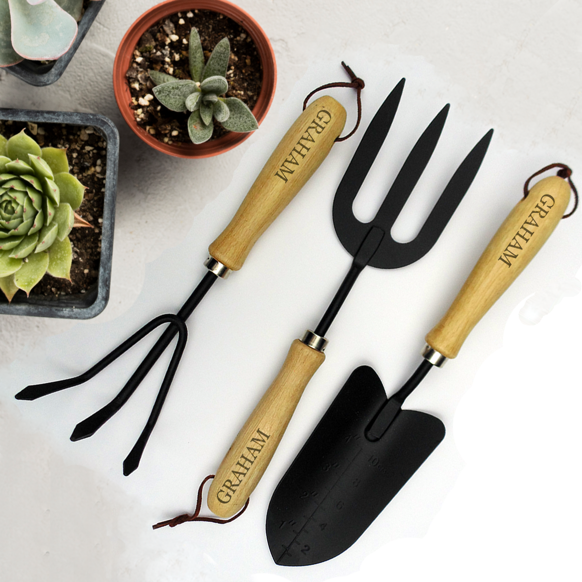 draper garden tool set Personalised Garden Tool Set Wooden Handled Draper 3 Three Piece Gardener | Garden Tools