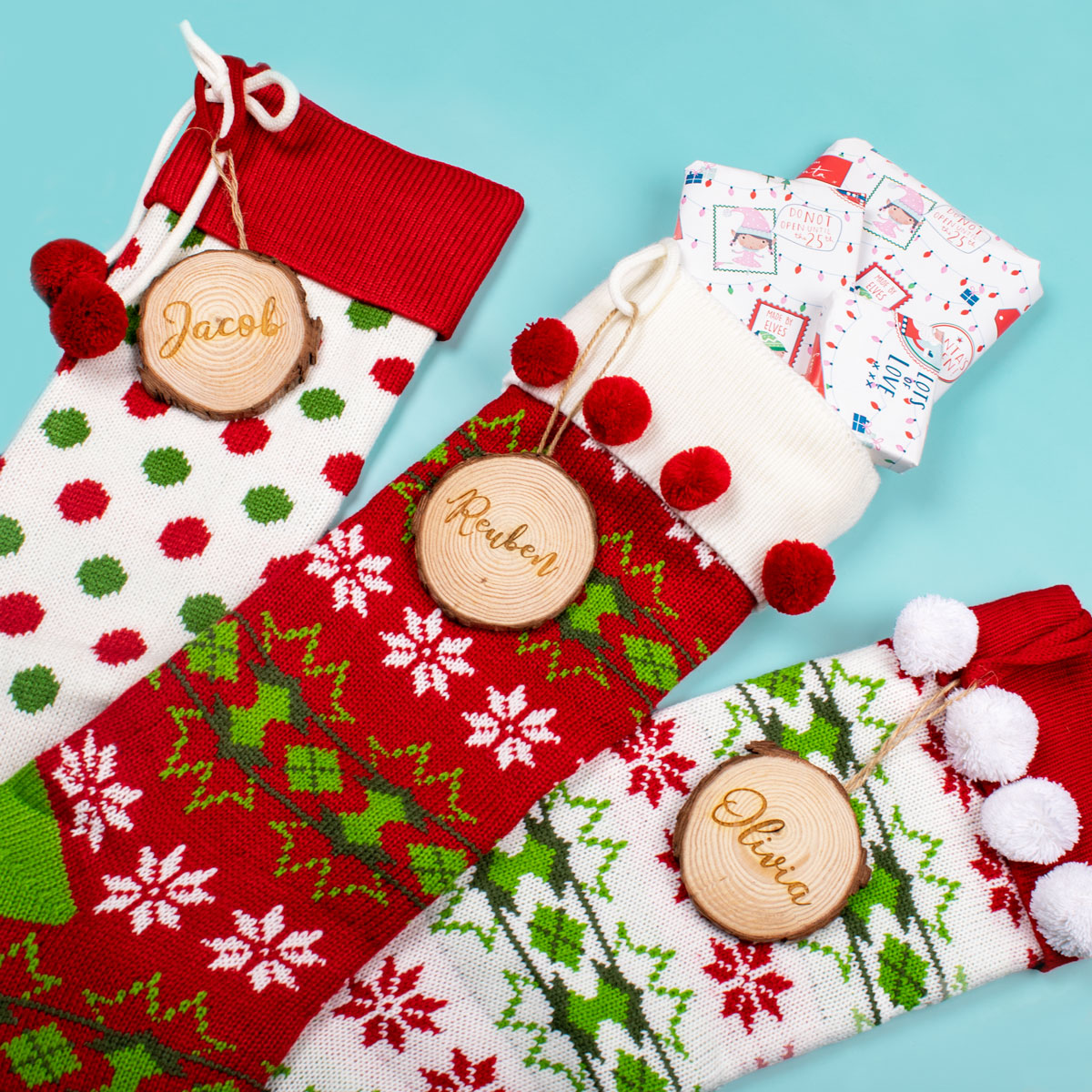 Personalised Knitted Christmas Stocking  | The Engraved Gift Workshop