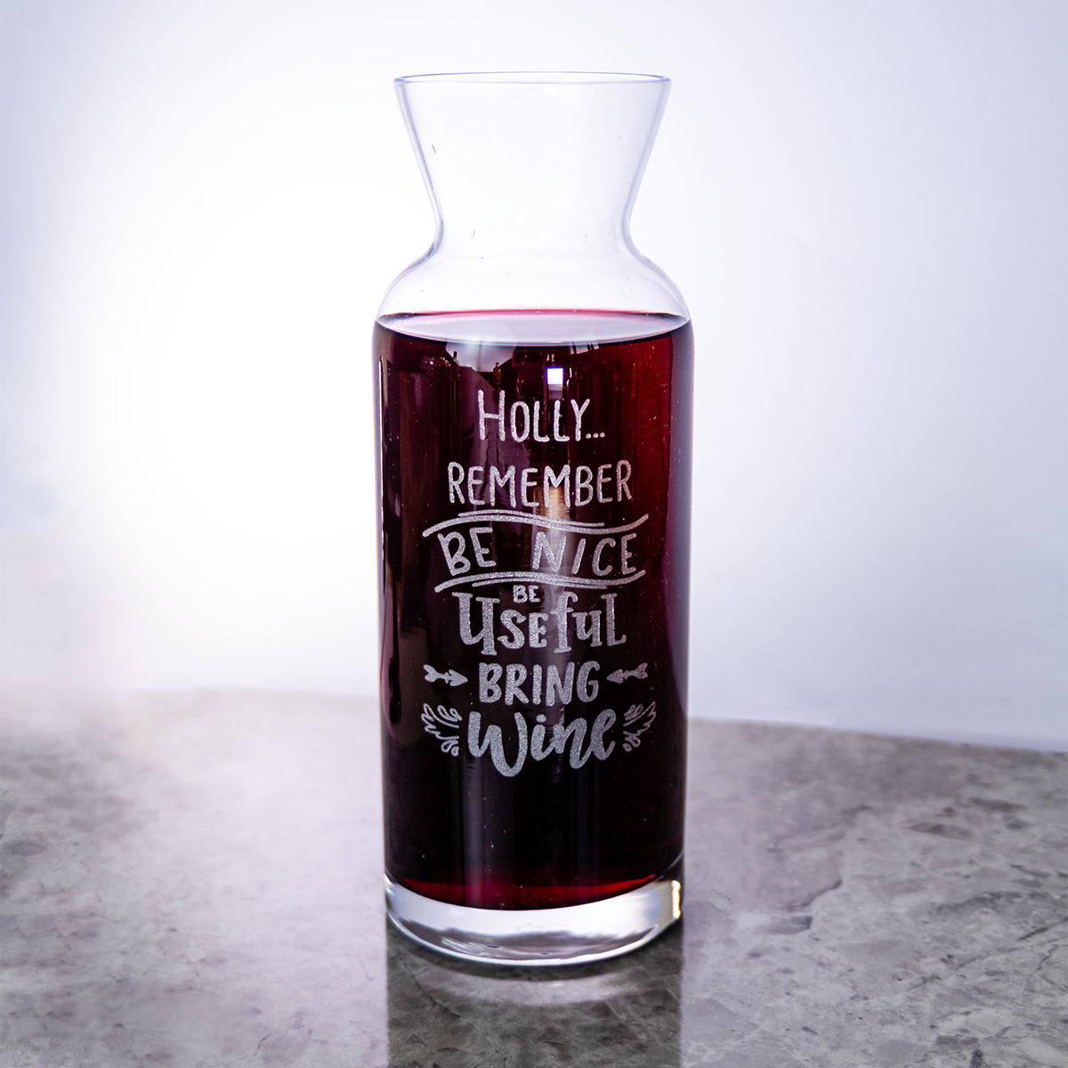 Engraved Personalised Captivating Wine Carafe 1 Litre | Carafe 