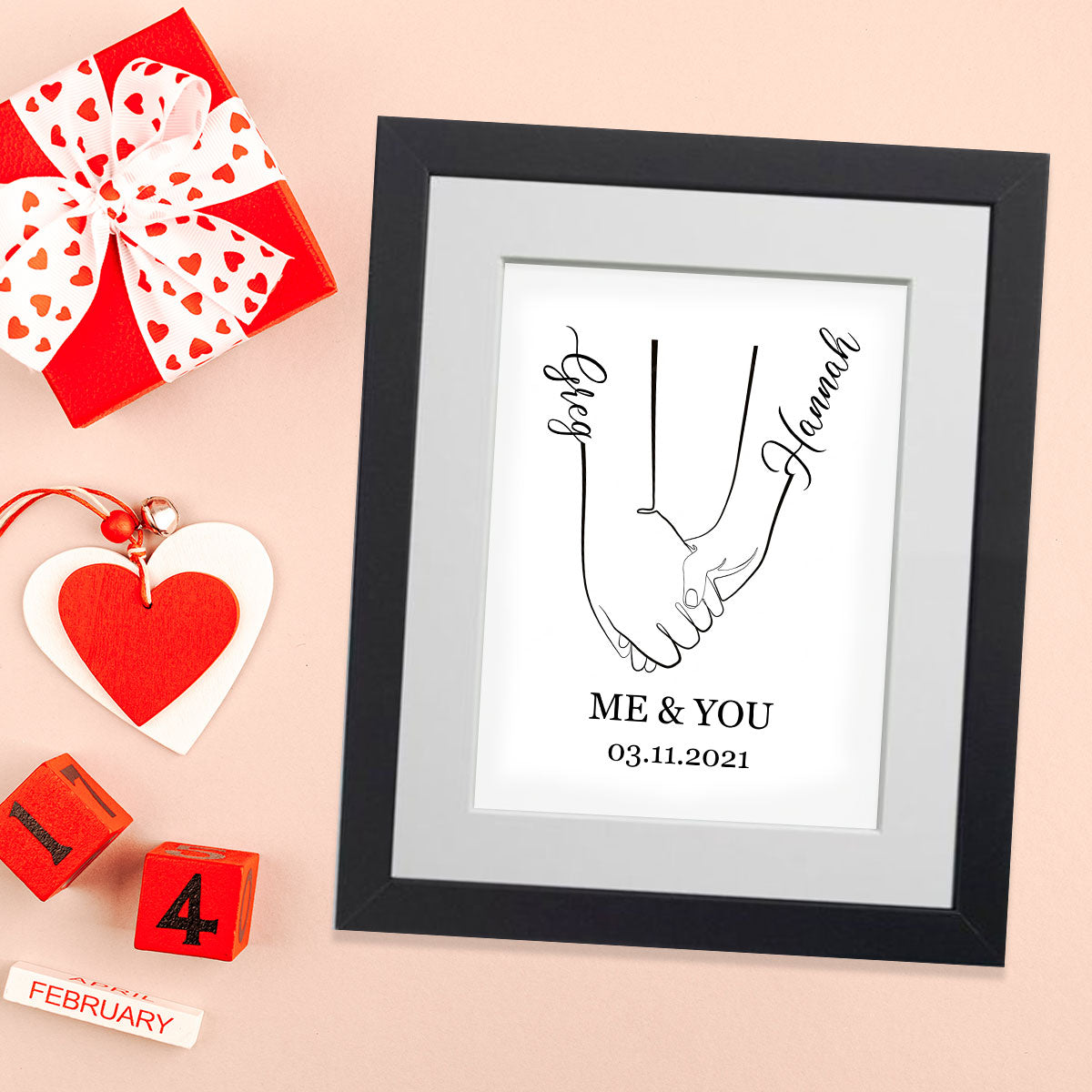 Holding Hands Mounted Framed Print