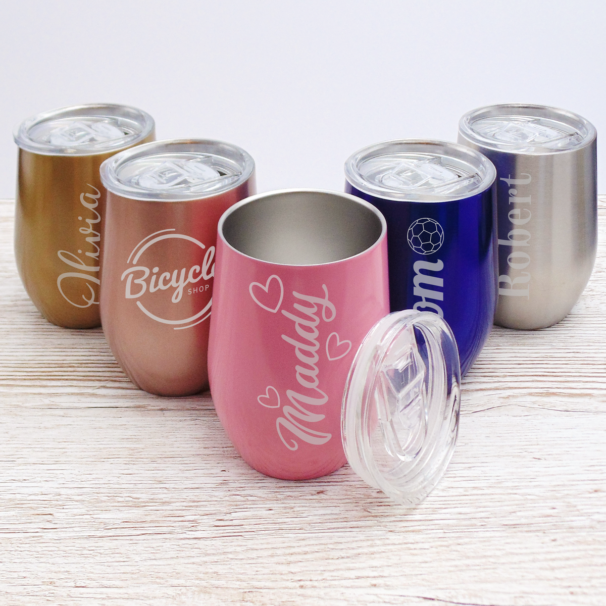 Personalised Stainless Steel Egg Tumbler With Lid 255ml Engraved Gift | Water Bottle 