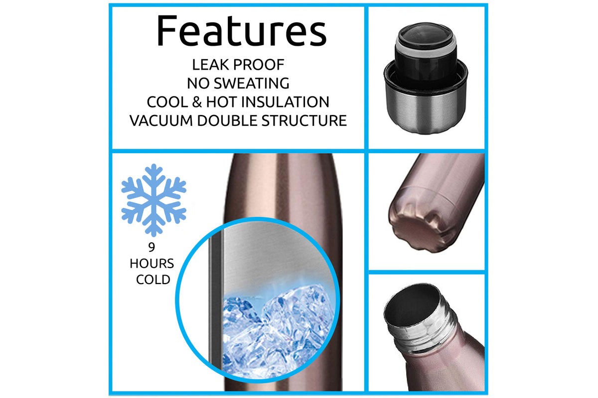 Stainless Steel Water Bottle 500Ml Personalised Engraved