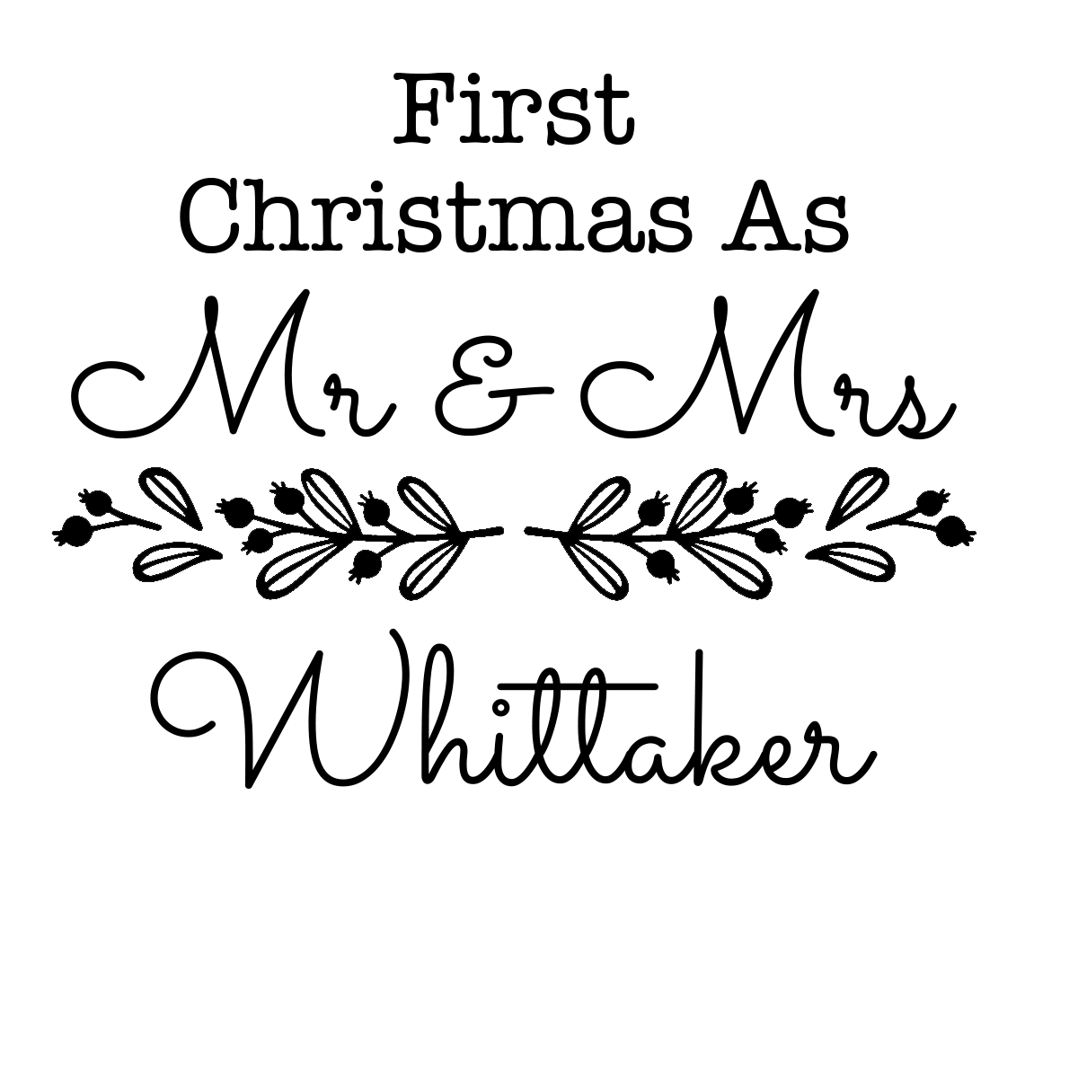 Personalised First Christmas as Mr &amp; Mrs Wooden Bauble Engraved Christmas Decoration Personalise | Christmas Bauble