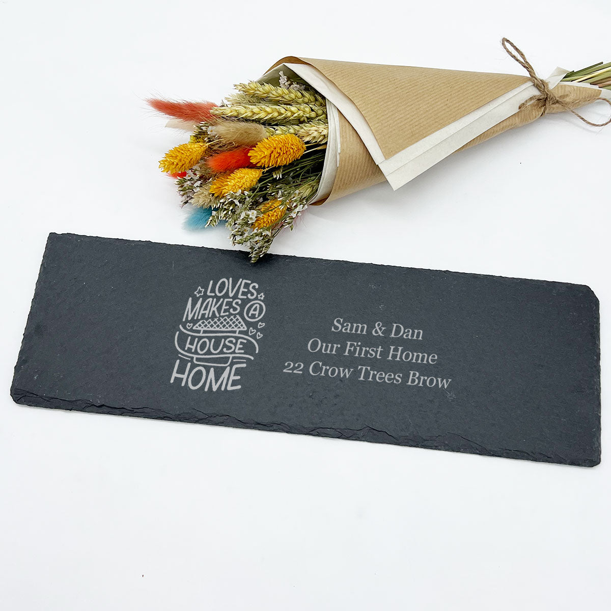 Personalised Natural Slate Oblong Shape | Slate Board | Engraved Gift