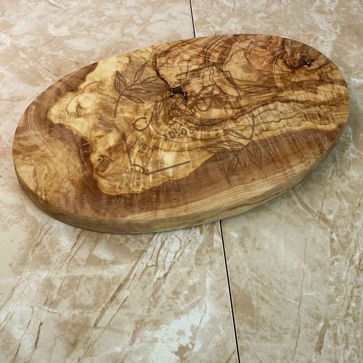 Personalised Round Olive Wood Board 24Cm Engraved Gift Chopping | Wooden Board 