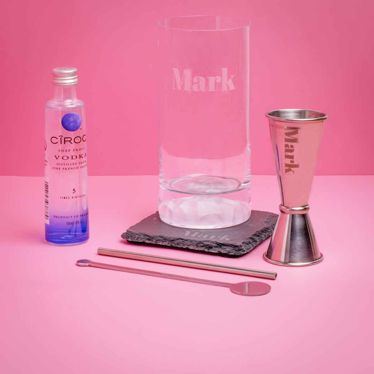 Personalised Ciroc Vodka Glass Gift Set Vodka Gift Box The Engraved