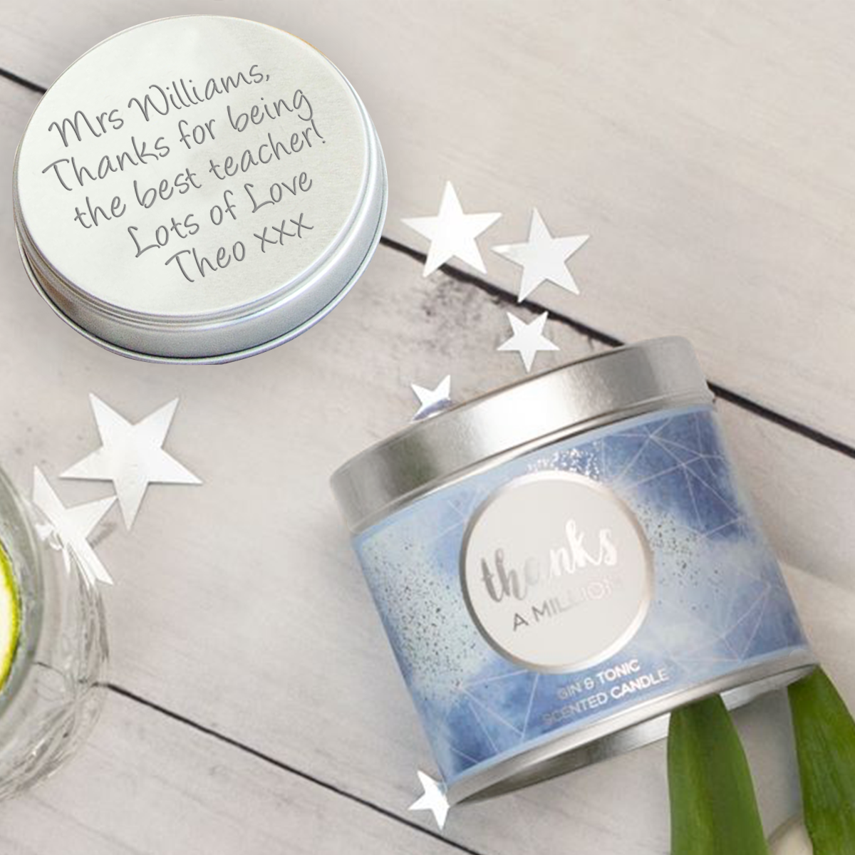 Personalised Thanks A Million Scented Tin Candle Gift | Candle Holder 
