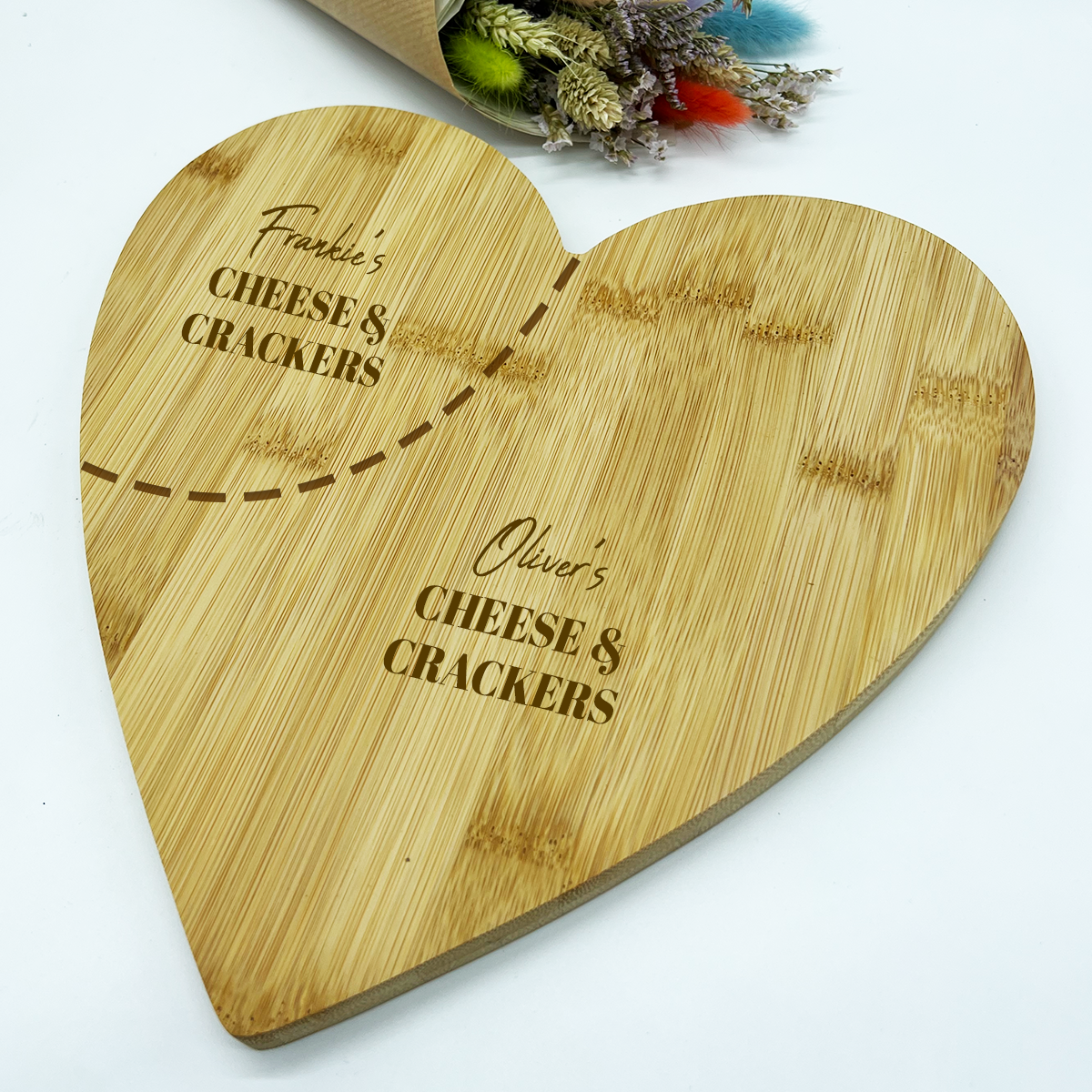 Bamboo Heart Shaped Cheese Sharing Board