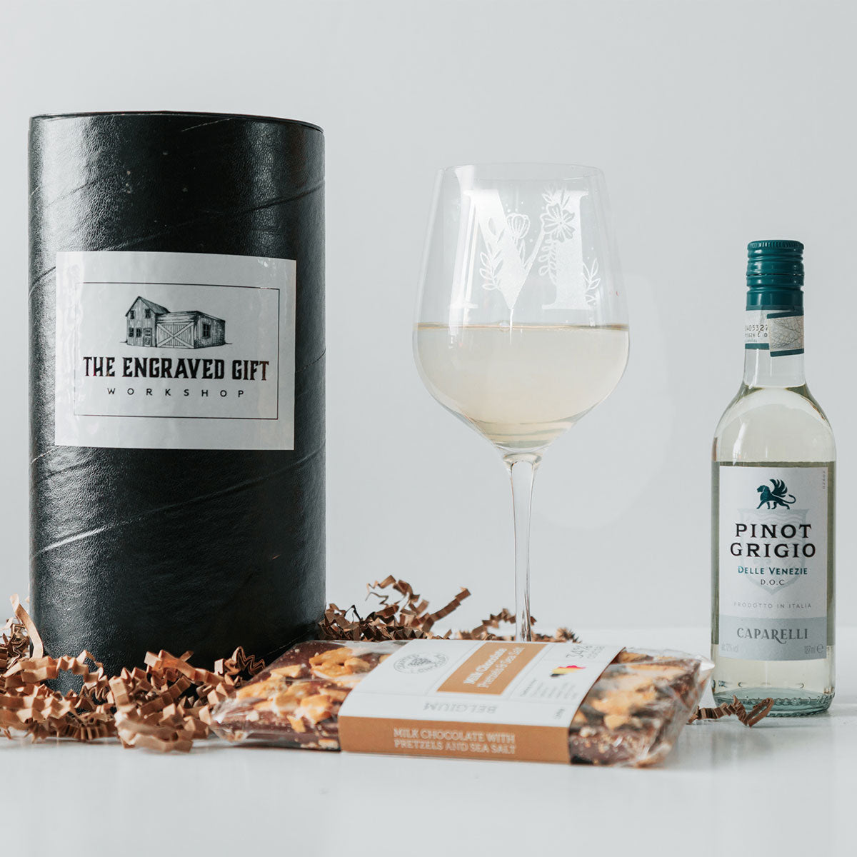 Personalised White Wine Glass 44cl Gift Box | Engraved Customised Gift For Her or Him | White Wine Gift Set