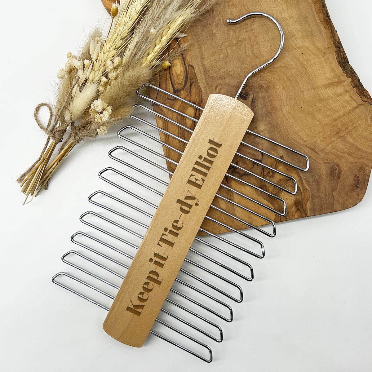 personalised wooden tie hanger rack | Gift for Him | Tie Hanger